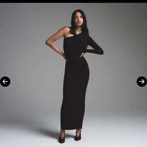 BNWT SKIMS Black One-Shoulder Dress